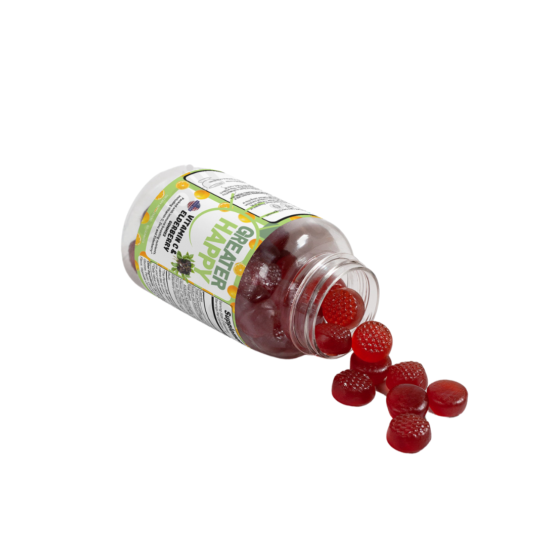 Greater Happy Vitamin C & Elderberry Gummies with Zinc