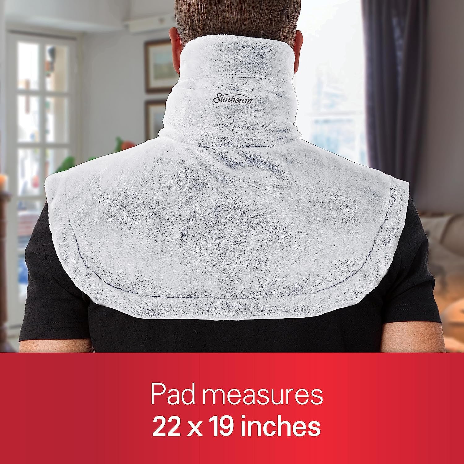 Heating Pad for Neck and Shoulder Pain Relief with Auto Shut off and Moist Heating Option, 22 X 19", Grey