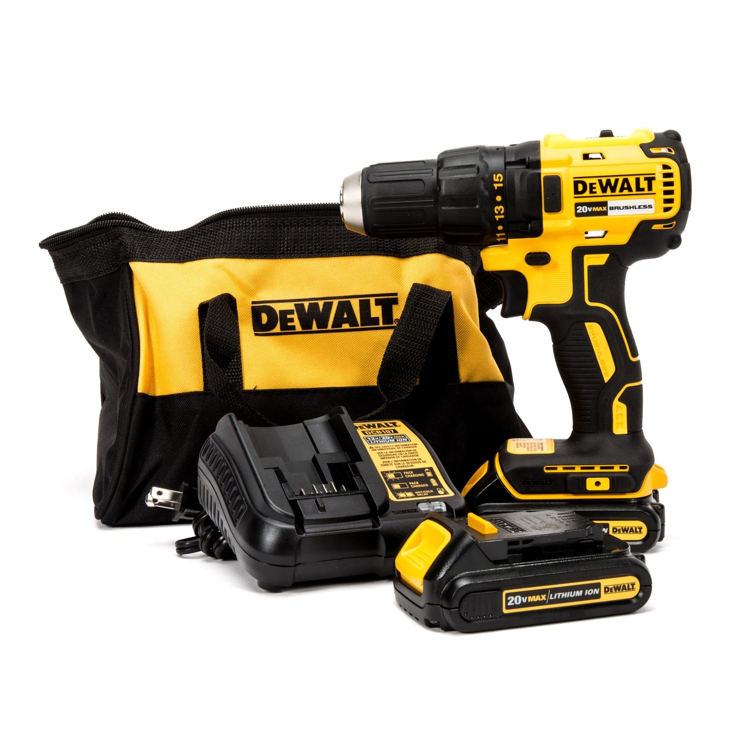 DEWALT 20-Volt Max 1/2-In Brushless Cordless Drill (2 Li-Ion Batteries Included and Charger Included)