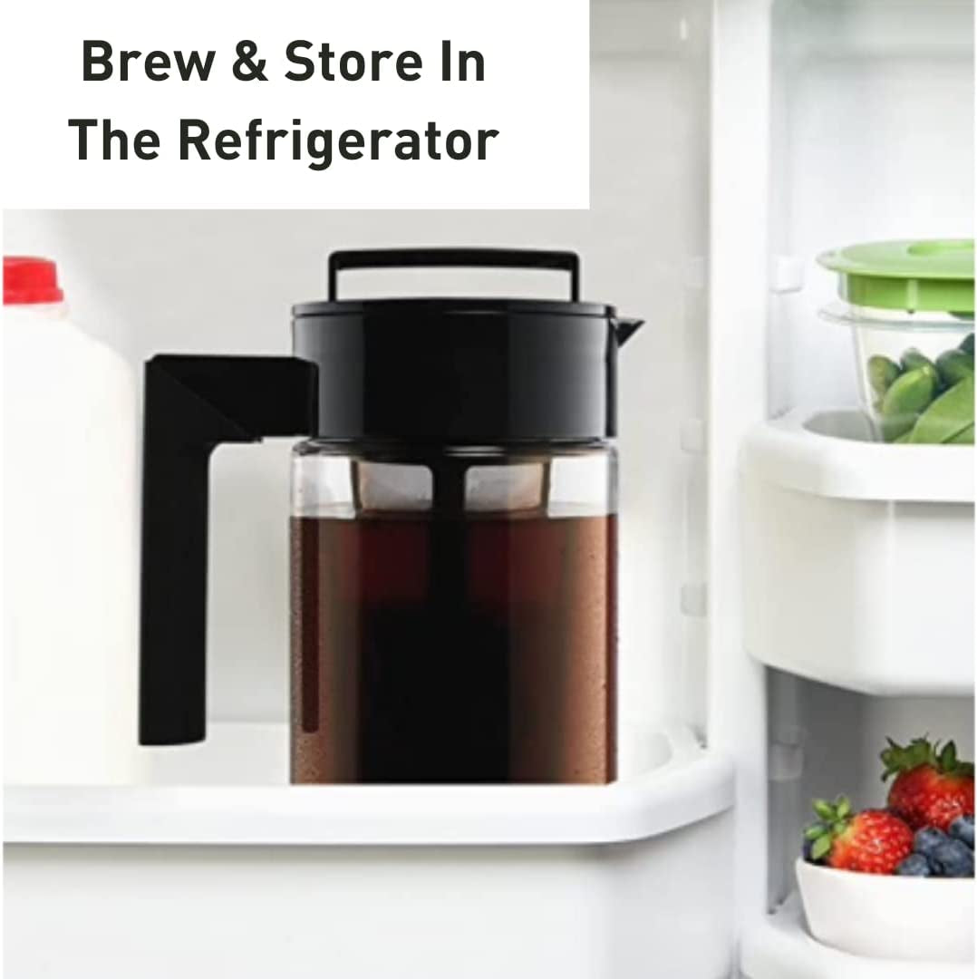 Patented Deluxe Cold Brew Coffee Maker, 1 Qt, Black