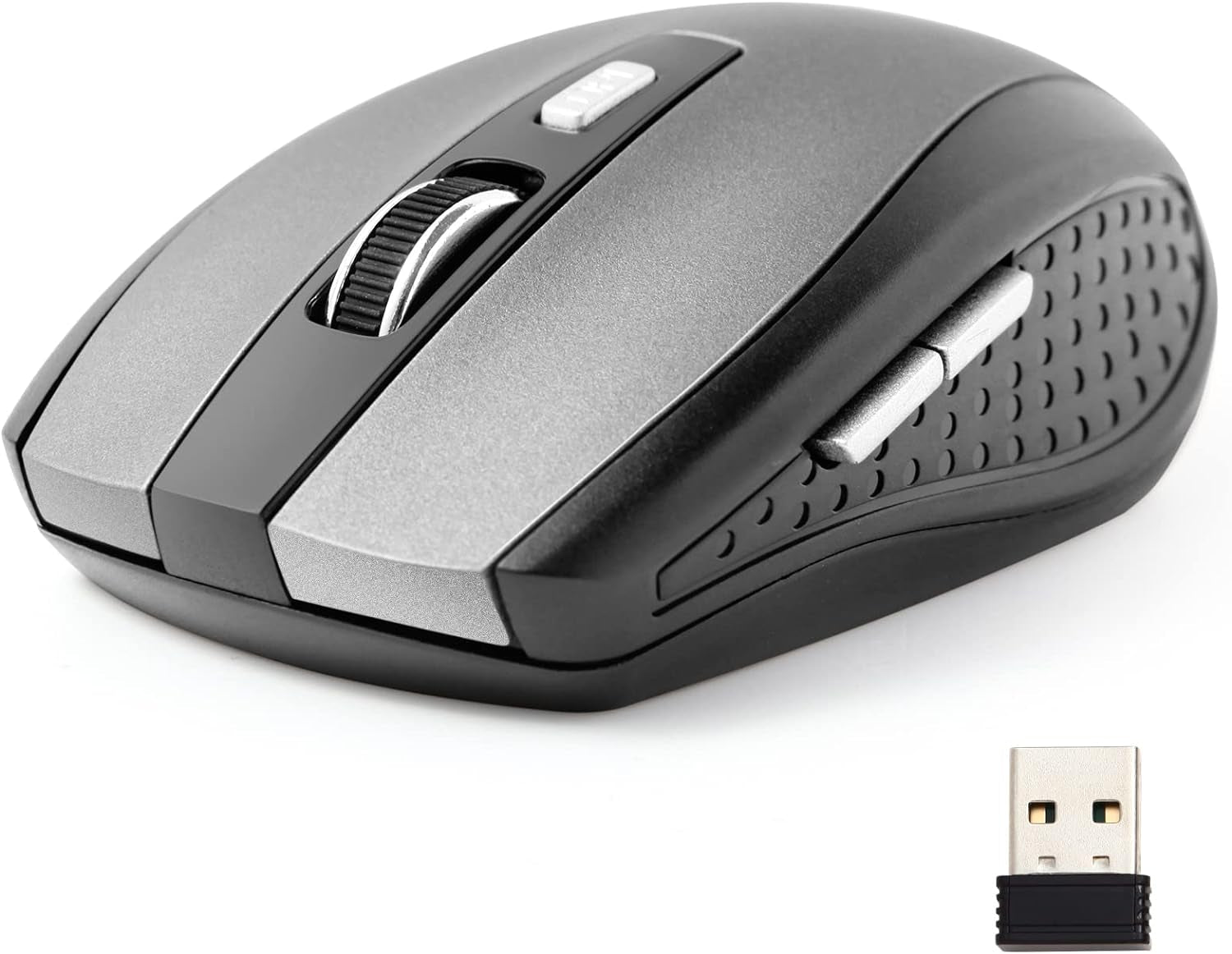 Ultra Scroll Wireless Mouse, 2.4Ghz Wireless Mouse Computer Mouse 1200DPI,6 Buttons with Nano Receiver for Laptop,Pc,Chromebook,Computer,Notebook,Office (Grey)