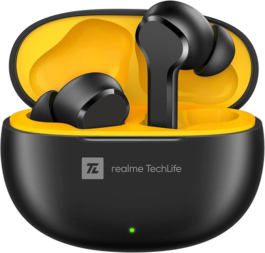 Techlife Buds T100 | IPX5 Water Resistance | Bluetooth 5.3 | up to 28 Hours Total Playback - (Black)