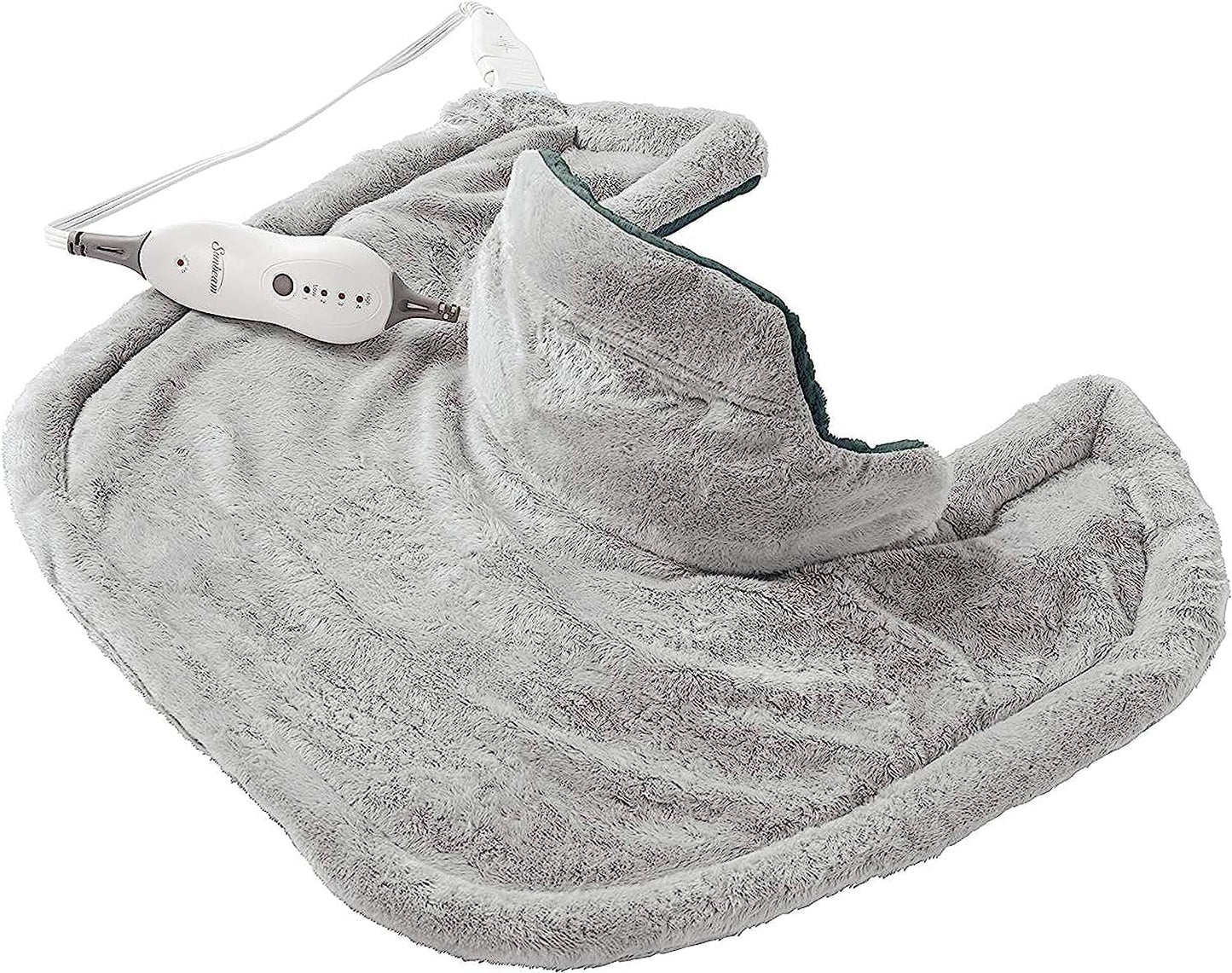 Heating Pad for Neck and Shoulder Pain Relief with Auto Shut off and Moist Heating Option, 22 X 19", Grey