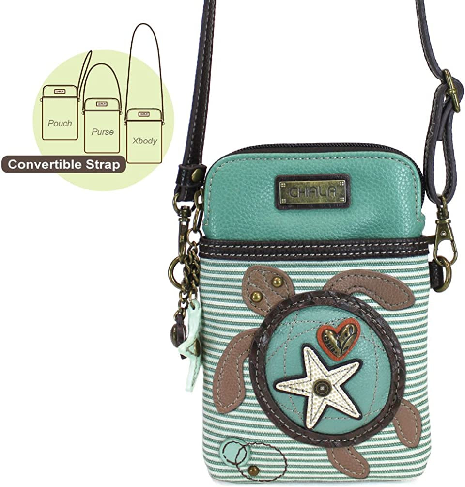Crossbody Cell Phone Purse - Women PU Leather Multicolor Handbag with Adjustable Strap