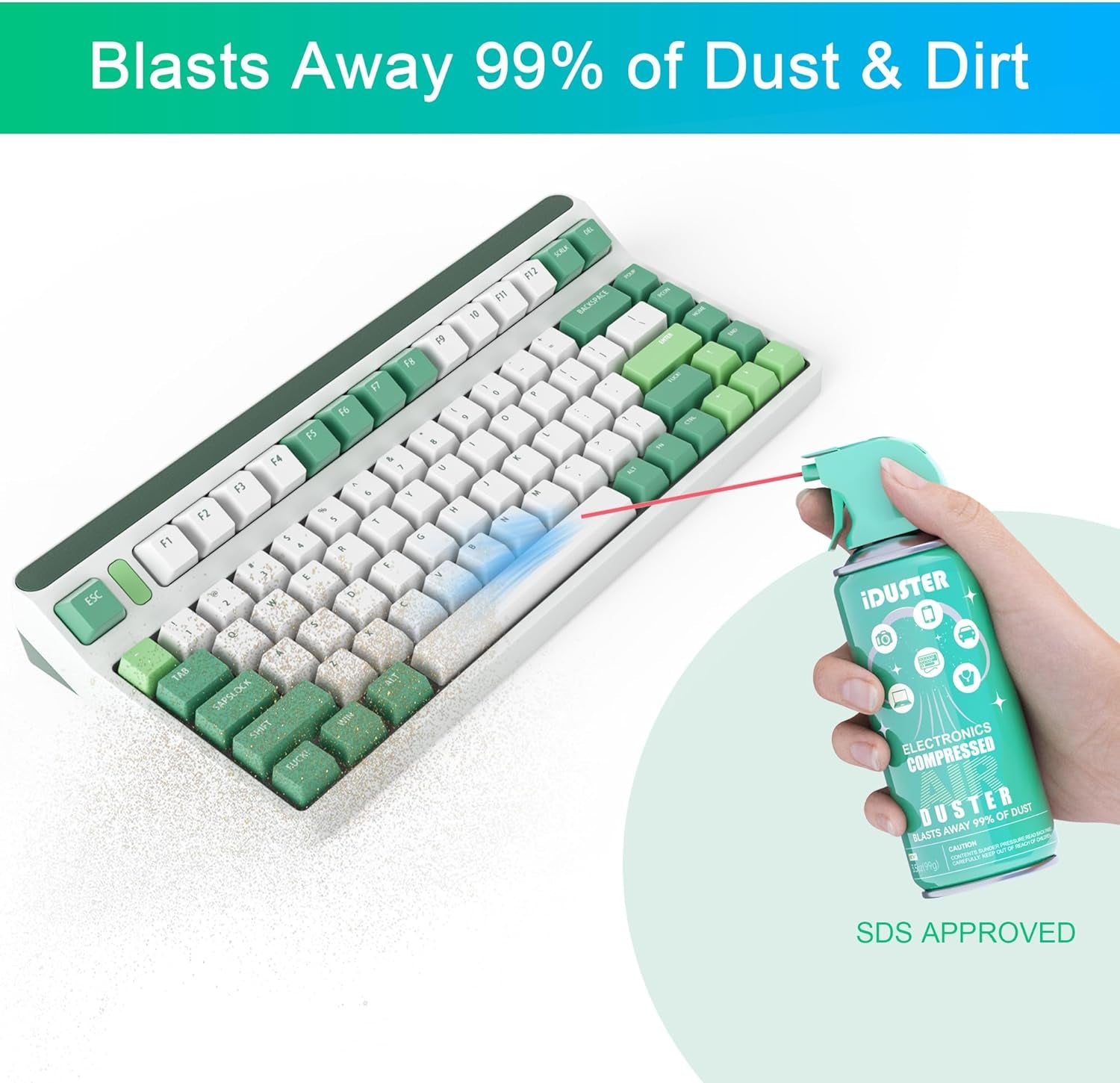 Compressed Canned Air Duster for Computer -  Disposable Electronic Keyboard Cleaner for Cleaning Duster, 2Pcs(3.5Oz)
