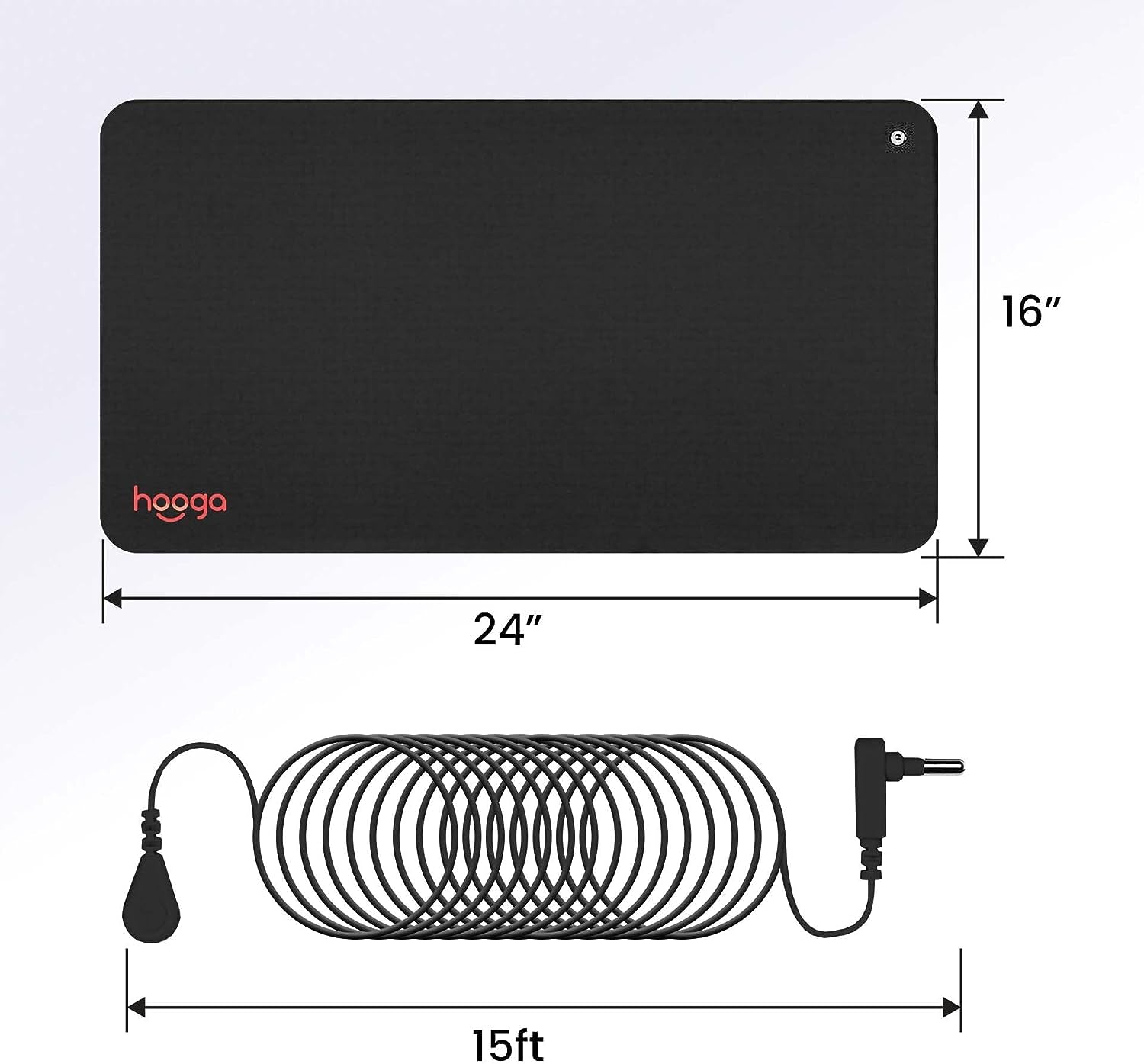 Grounding Mat for Sleep, Energy, Pain Relief, Inflammation, Balance, Wellness. Earth Connected Therapy. Indoor Grounding at Home, Office, Work. 15 Foot Cord Included. Conductive Carbon
