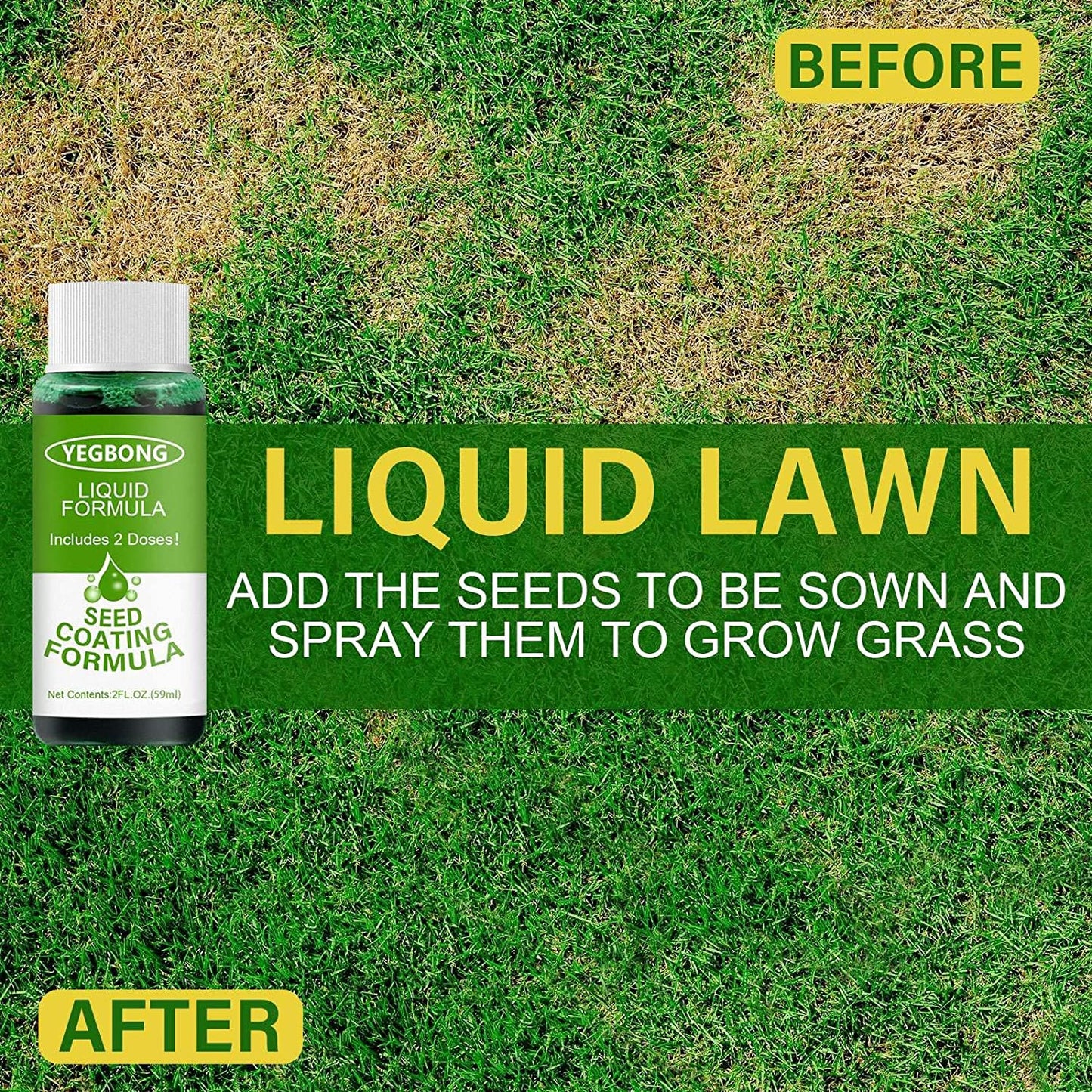 Liquid Seeding Grass Lawn Green Spray, Liquid Grass Seed, Garden Lawn Liquid Spray, Green Grass Lawn Spray, Seed Care Watering Set (3Pc)
