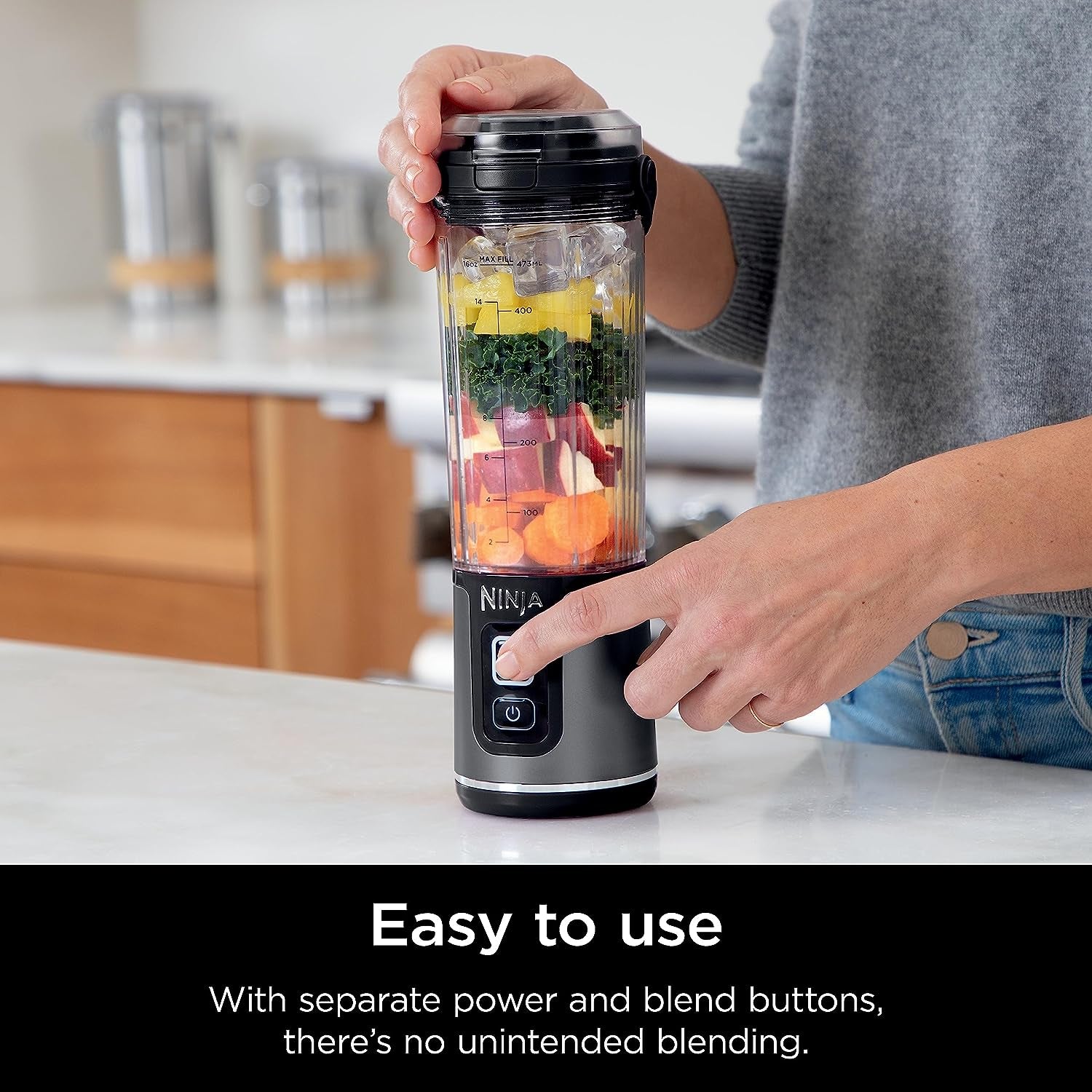 Ninja Blast Portable Blender, Cordless, 18Oz. Vessel, Personal Blender-For Shakes & Smoothies, BPA Free, Leakproof-Lid & Sip Spout, USB-C Rechargeable, Dishwasher Safe Parts, Black