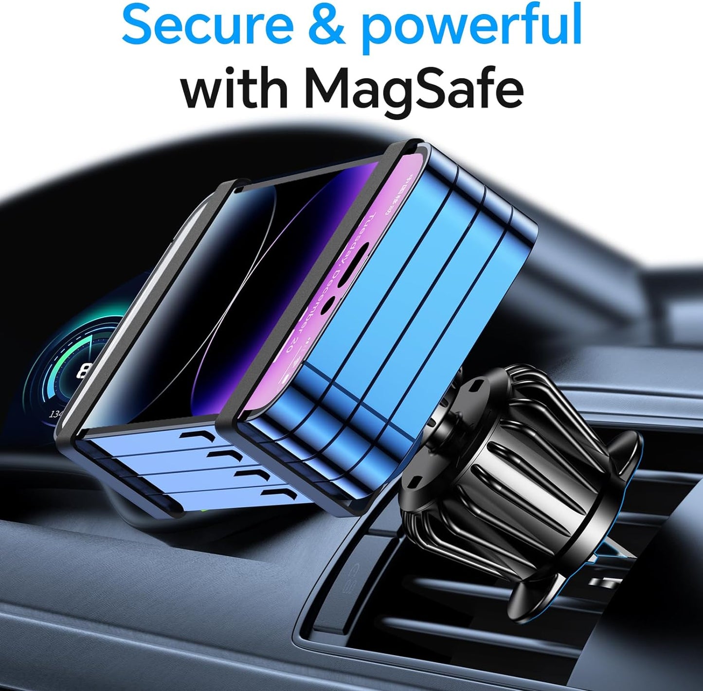 For Iphone Magsafe Car Mount【20 Super Magnets】Magnetic Phone Holder for Car Dashboard【360° Rotation】Hands Free Car Phone Holder Mount Dash Fit Iphone 15 14 13 12 Pro Max plus Magsafe Car Accessories