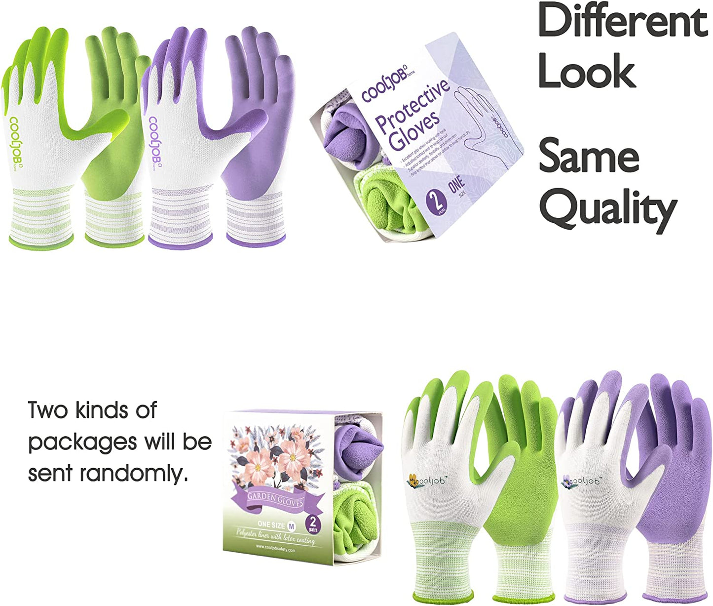 Gardening Gloves for Women and Ladies, 2 Pairs Breathable Rubber Coated Yard Garden Gloves, Outdoor Protective Work Gloves with Grip, Medium Size Fits Most, Lavender Purple & Apple Green