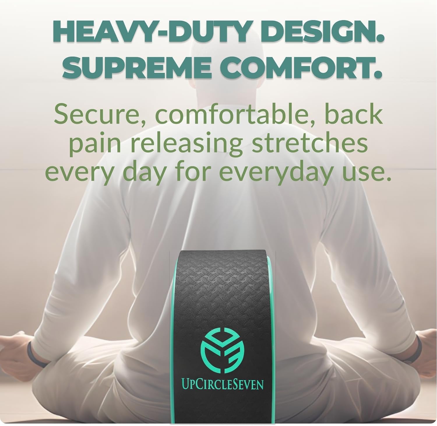 Back Roller & Yoga Wheel - Relieve Lower & Upper Back Pain & Stiffness - Therapeutically Stretch, Mobilize & Decompress Your Spine - Increase Mobility, Flexibility & Alignment