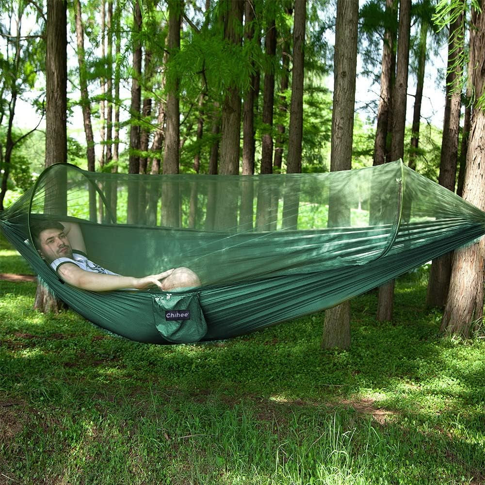 Chihee Ultra-Light Travel Camping Hammock Mosquito Net Hammock| 300Kg Load Capacity,Breathable,Quick-Drying Parachute Nylon | 2 Premium Carabiners,2 Nylon Slings Included