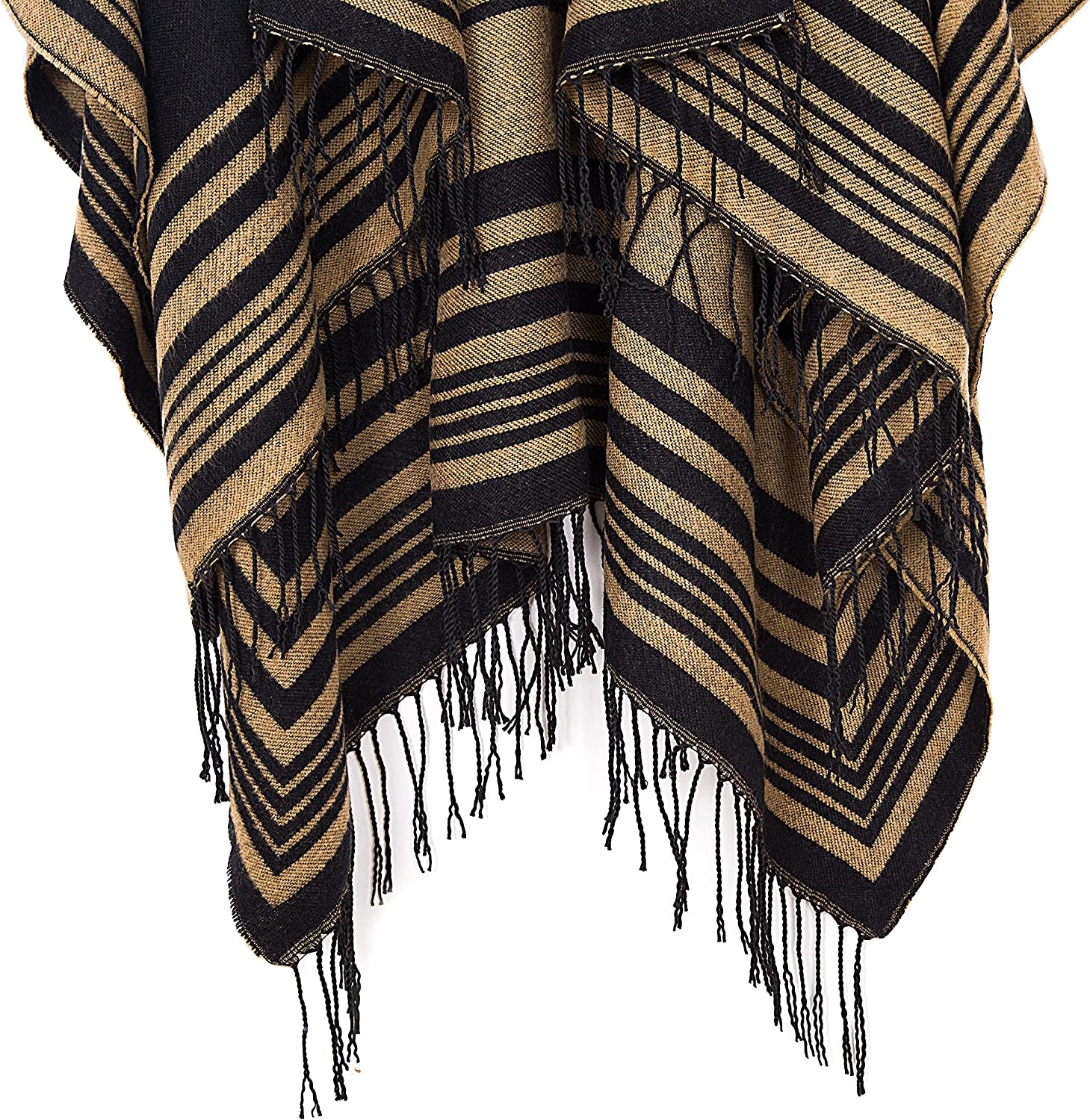 Women'S Printed Tassel Open Front Poncho Cape Wrap Shawl