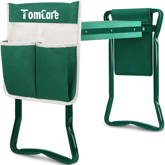 Garden Kneeler Seat Garden Bench Garden Stools Foldable Stool with Tool Bag Pouch EVA Foam Pad Outdoor Portable Kneeler Christmas Gardening Gifts for Women Men,Large 21.65"X10.62"X18.89",Green