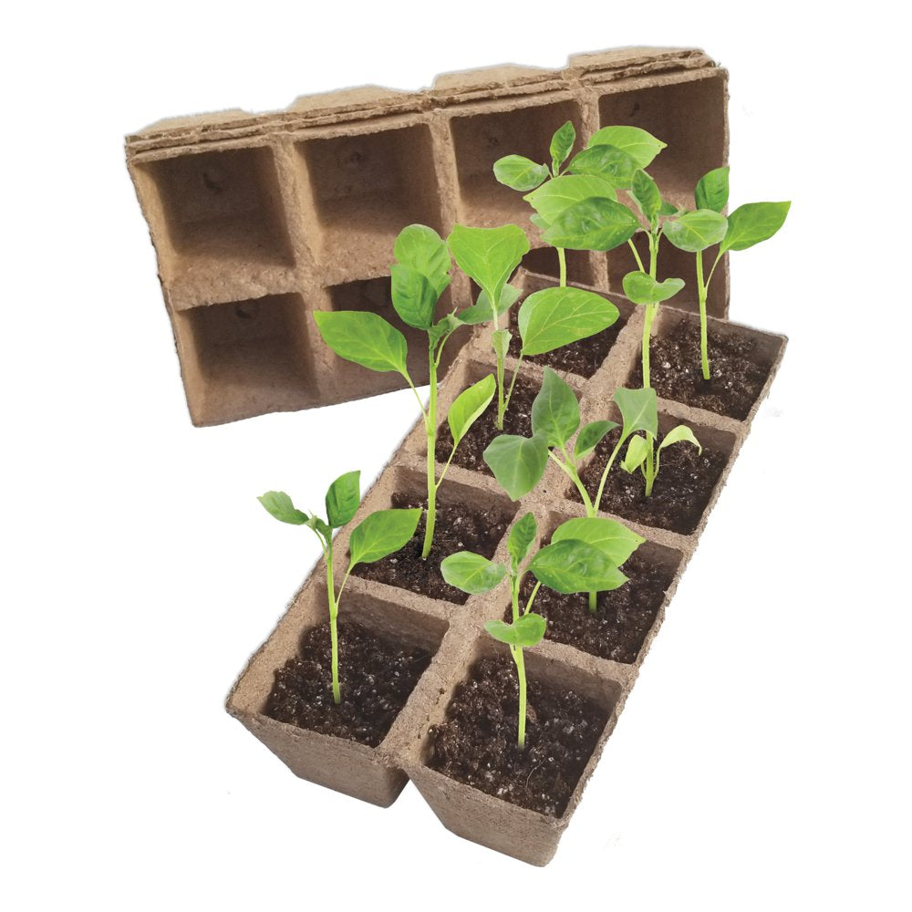 Biodegradable Seed Starting Peat Strips, 4 Strips (32 Pots)