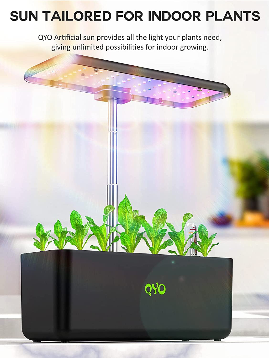 Hydroponics Growing System,  9 Pods Herb Garden with 70 Leds Full-Spectrum Plant Grow Light, Hydroponic Herb Garden with 4.5L Water Tank, 19.7'' Height Adjustable Gardening System, Black, 10