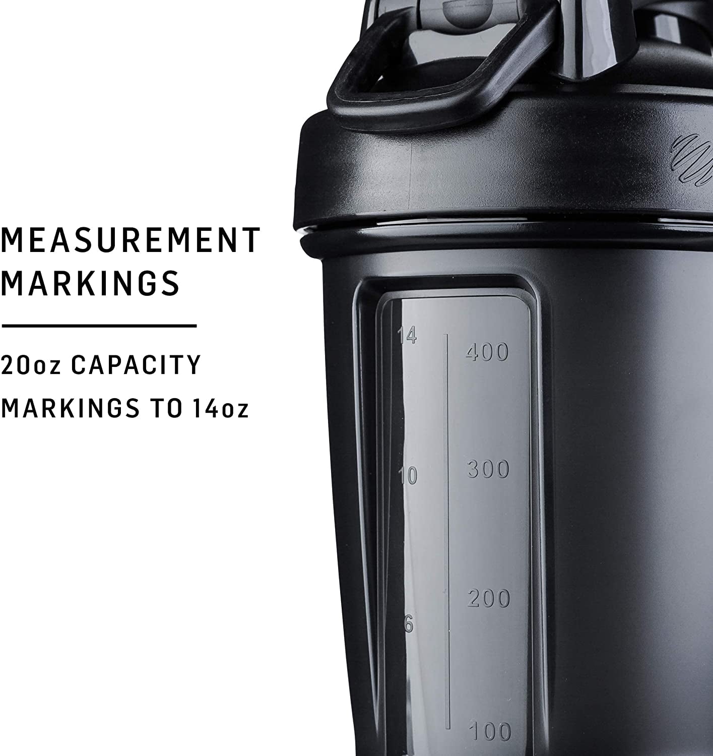 Classic V2 Shaker Bottle Perfect for Protein Shakes and Pre Workout, 20-Ounce, Black
