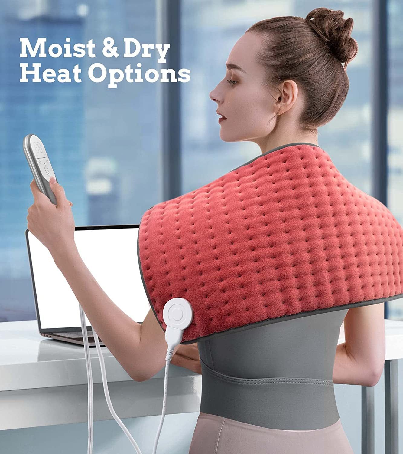 Heating Pad for Back, Neck, Shoulder, Abdomen, Knee and Leg Pain Relief, Mothers Day Gifts for Women, Men, Dad, Mom, Auto-Off,Machine Washable,Moist Dry Heat Options,Extra Large 12"X24"