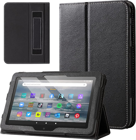 Case for All-New Amazon Kindle Fire 7 Tablet 12Th Generation (2022 Release) - Premium PU Leather Slim Folding Stand Shell Multiple Viewing Angles Cover with Auto Wake/Sleep - Black