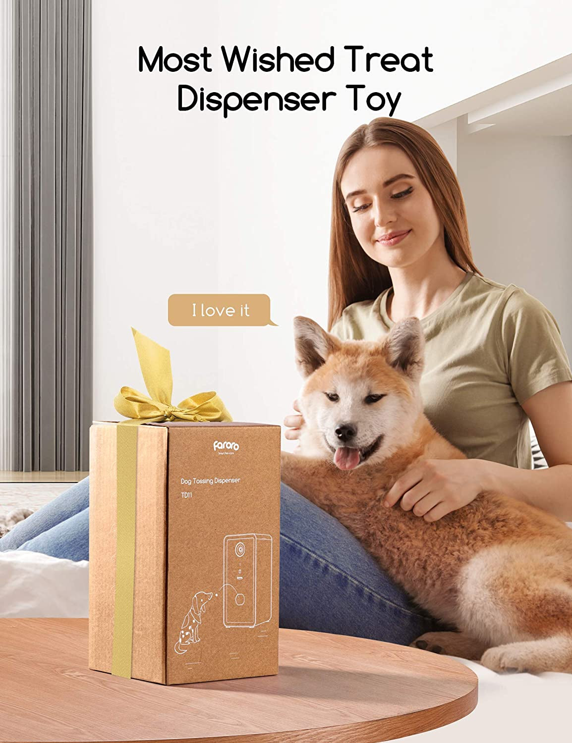 Dog Camera with Treat Dispenser, 2.4G Wifi Pet Camera with Two Way Audio and 1080P Full HD Night Vision for Treat Tossing and Monitoring Your Pet Remotely