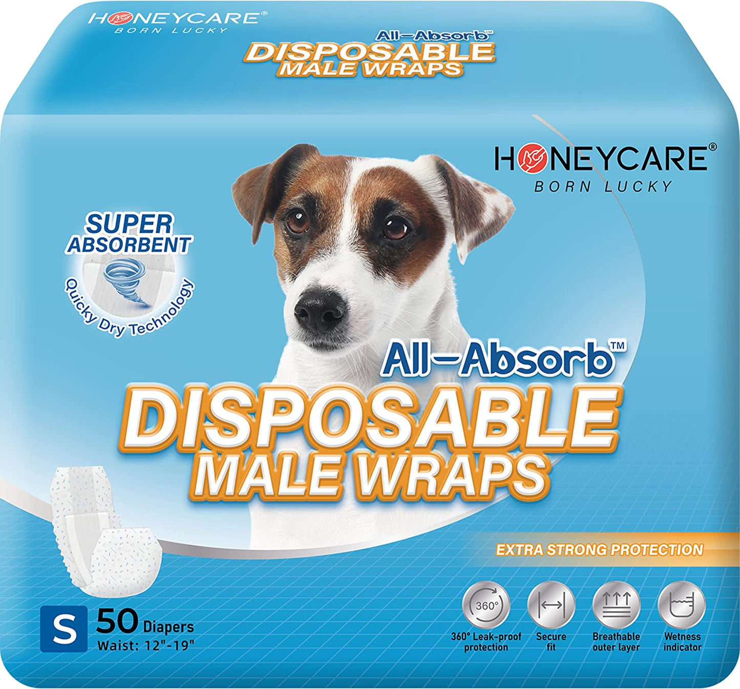 All-Absorb A26 Male Dog Wrap, 50 Count, Small