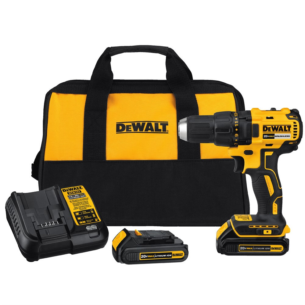 DEWALT 20-Volt Max 1/2-In Brushless Cordless Drill (2 Li-Ion Batteries Included and Charger Included)