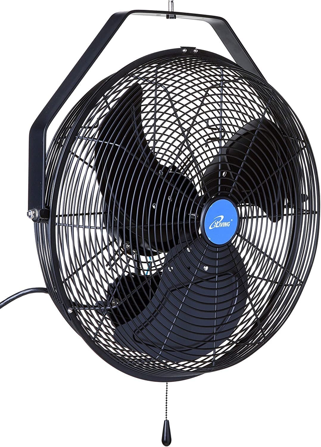 Iliving Wall Mounted Variable Speed Indoor/Outdoor Weatherproof Fan, Industrial Grade for Patio, Greenhouse, Garage, Workshop, and Loading Dock, Black (Outdoor 18")