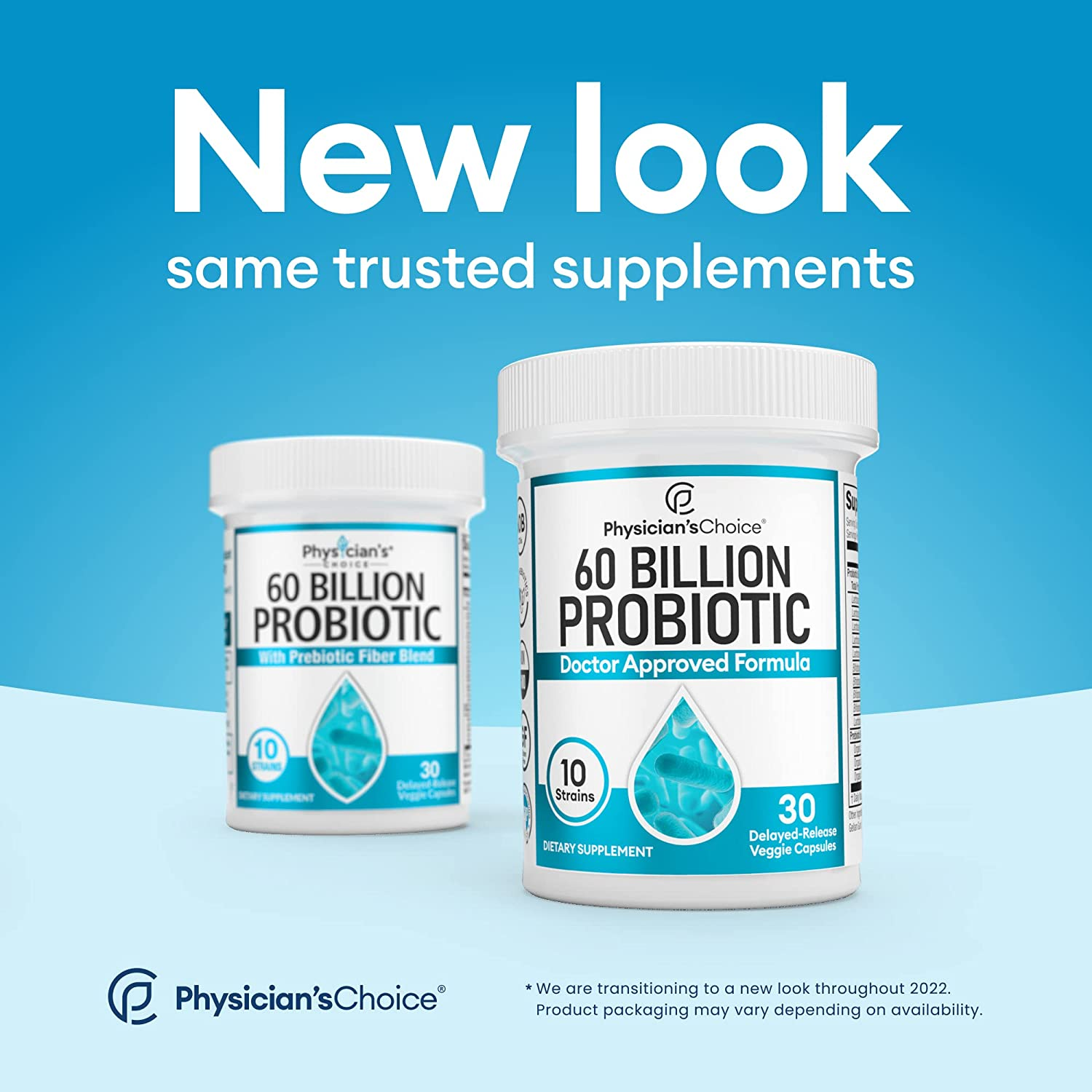 Probiotics 60 Billion CFU - 10 Diverse Strains + Organic Prebiotic - Designed for Overall Digestive Health and Supports Occasional Constipation, Diarrhea, Gas & Bloating - 30 CT