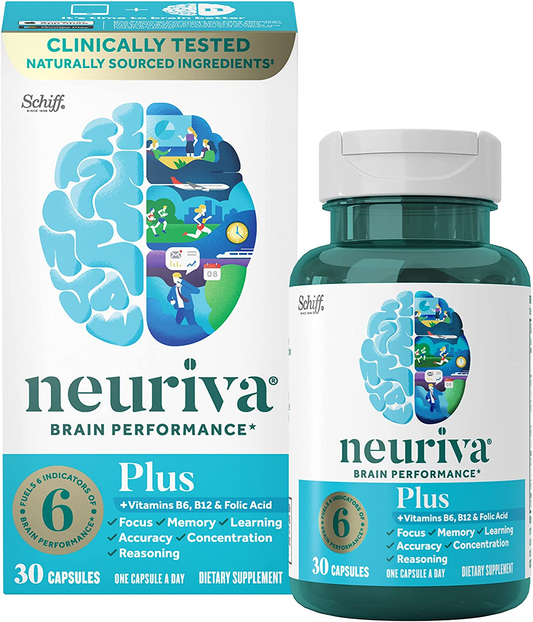 Nootropic Brain Support Supplement - plus Capsules (30 Count in a Box), Phosphatidylserine, B6, B12, Supports Focus Memory Concentration Learning Accuracy and Reasoning