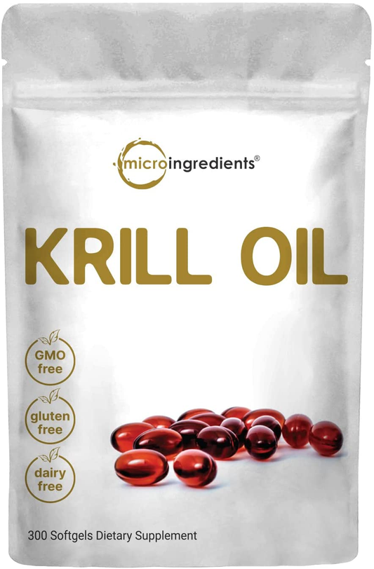 Antarctic Krill Oil Supplement, 1000Mg per Serving, 300 Soft-Gels, Rich in Omega-3S EPA, DHA & Natural Astaxanthin, Supports Immune System & Brain Health, Easy to Swallow