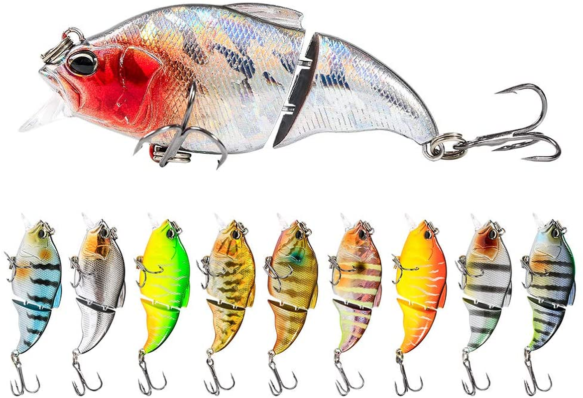 JOHNCOO Double Jointed Swimbaits Vibration Hard Lures Artificial Baits for Bass Trout Walleye Fishing