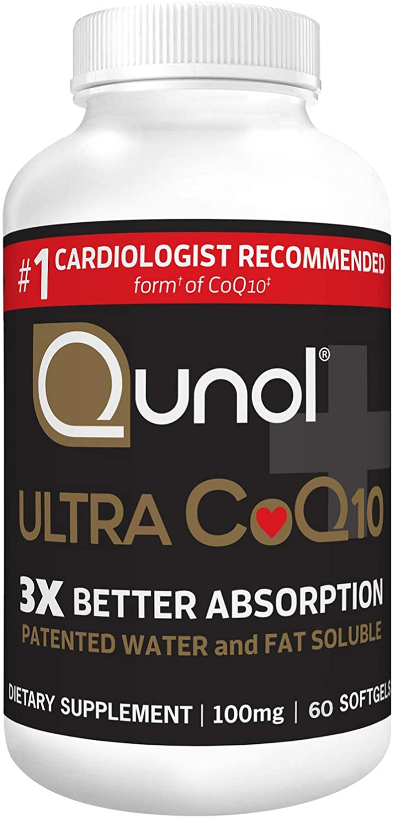 Ultra 100Mg Coq10, 3X Better Absorption, Patented Water and Fat Soluble Natural Supplement Form of Coenzyme Q10, Antioxidant for Heart Health, 60 Count Softgels