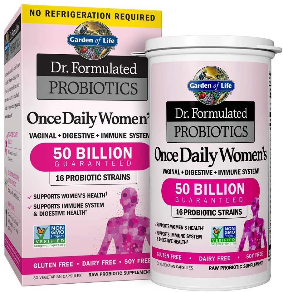 Dr. Formulated Probiotics for Women, Once Daily Women’S Probiotics 50 Billion CFU Guaranteed and Prebiotic Fiber, Shelf Stable One a Day Probiotic No Gluten Dairy or Soy, 30 Capsules