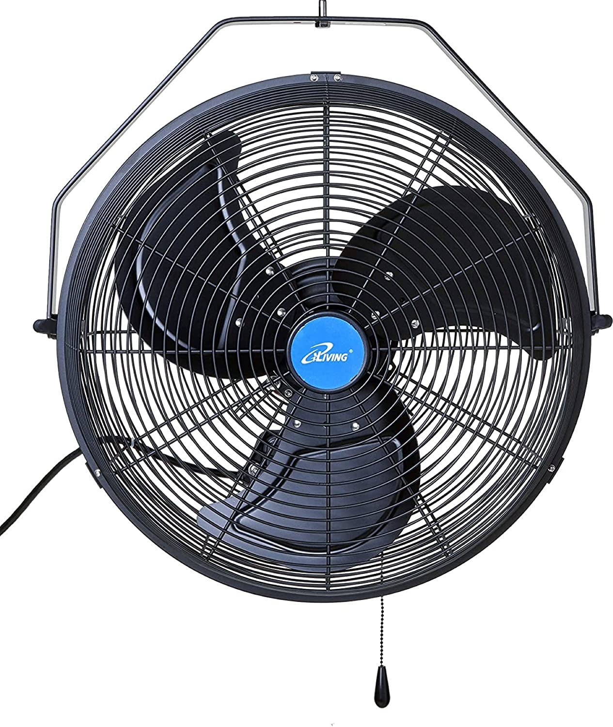 Iliving Wall Mounted Variable Speed Indoor/Outdoor Weatherproof Fan, Industrial Grade for Patio, Greenhouse, Garage, Workshop, and Loading Dock, Black (Outdoor 18")