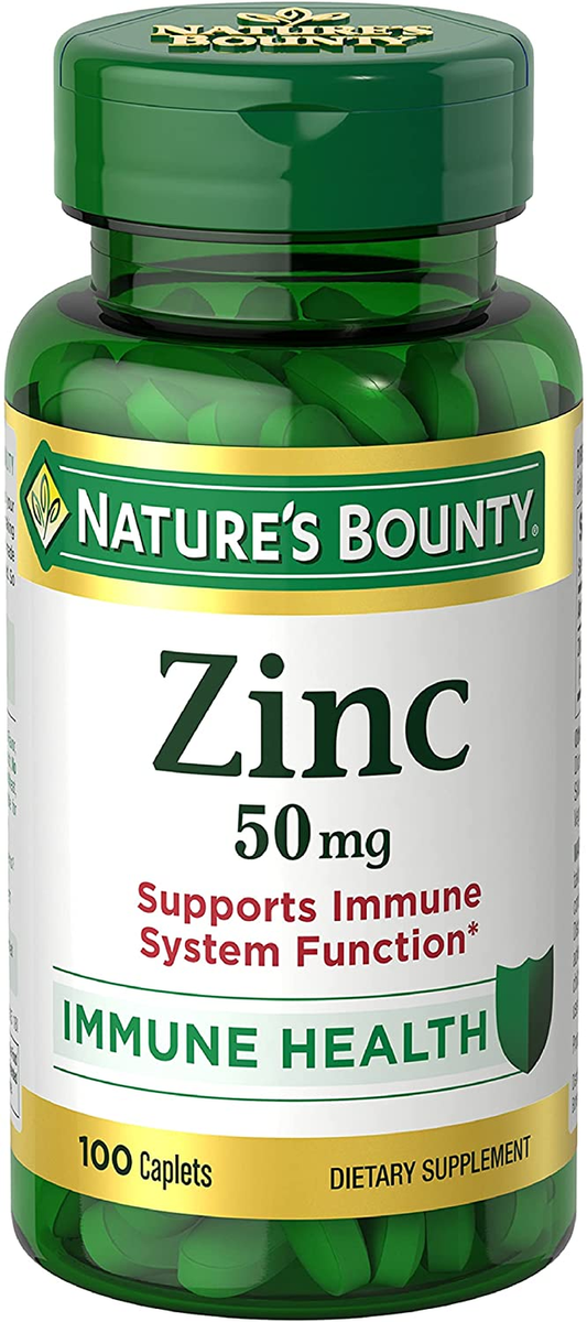 Zinc, Immune Support, 50 Mg, Caplets, 100 Ct