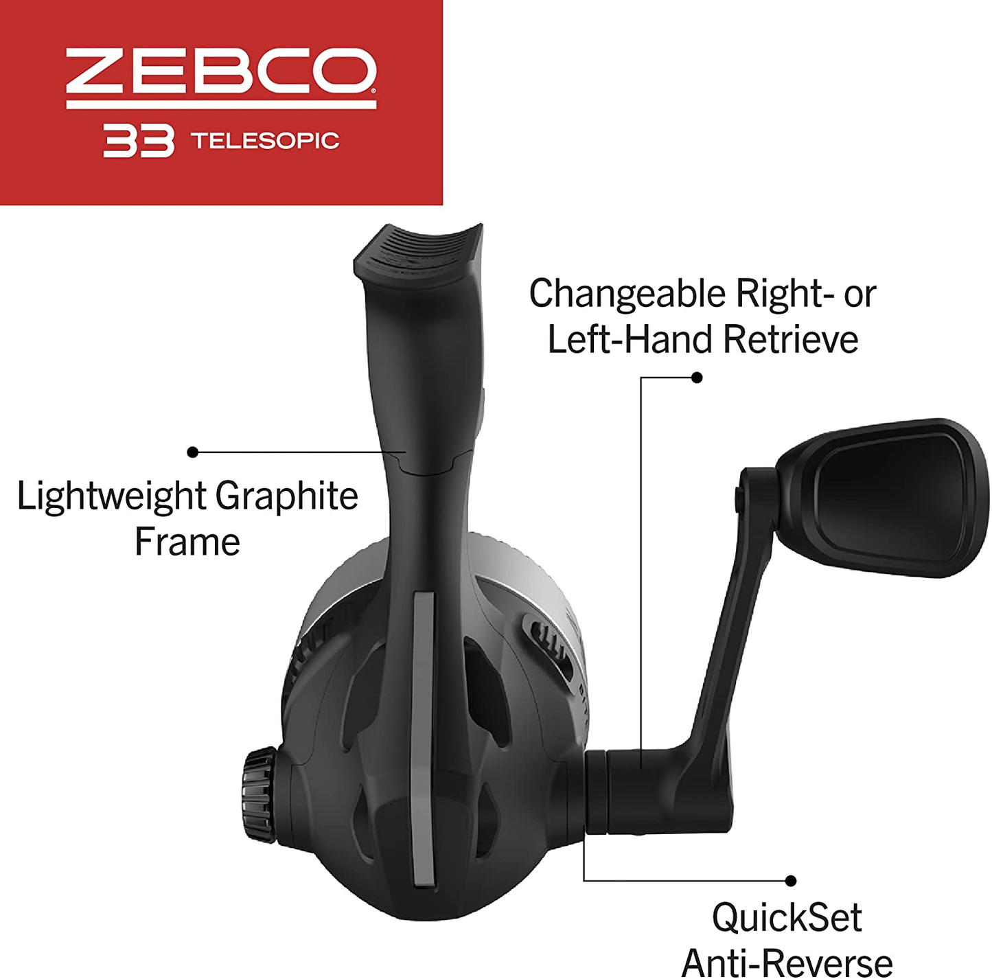 Zebco 33 Spinning Reel and Telescopic Fishing Rod Combo