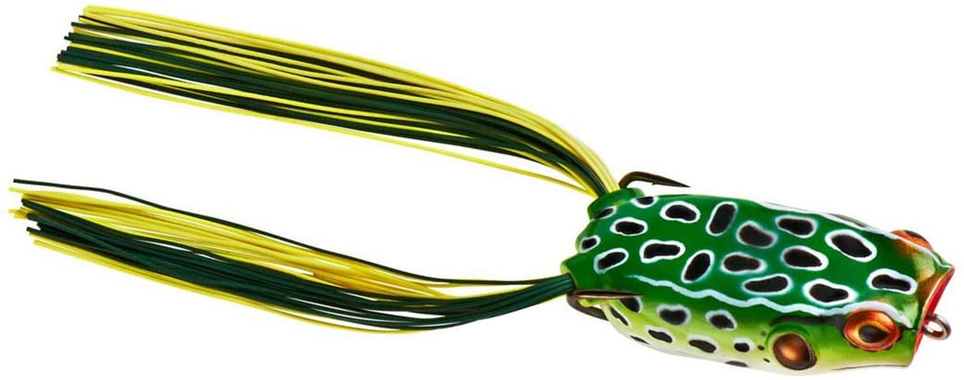 BOOYAH Poppin' Pad Crasher Topwater Bass Fishing Hollow Body Frog Lure with Weedless Hooks