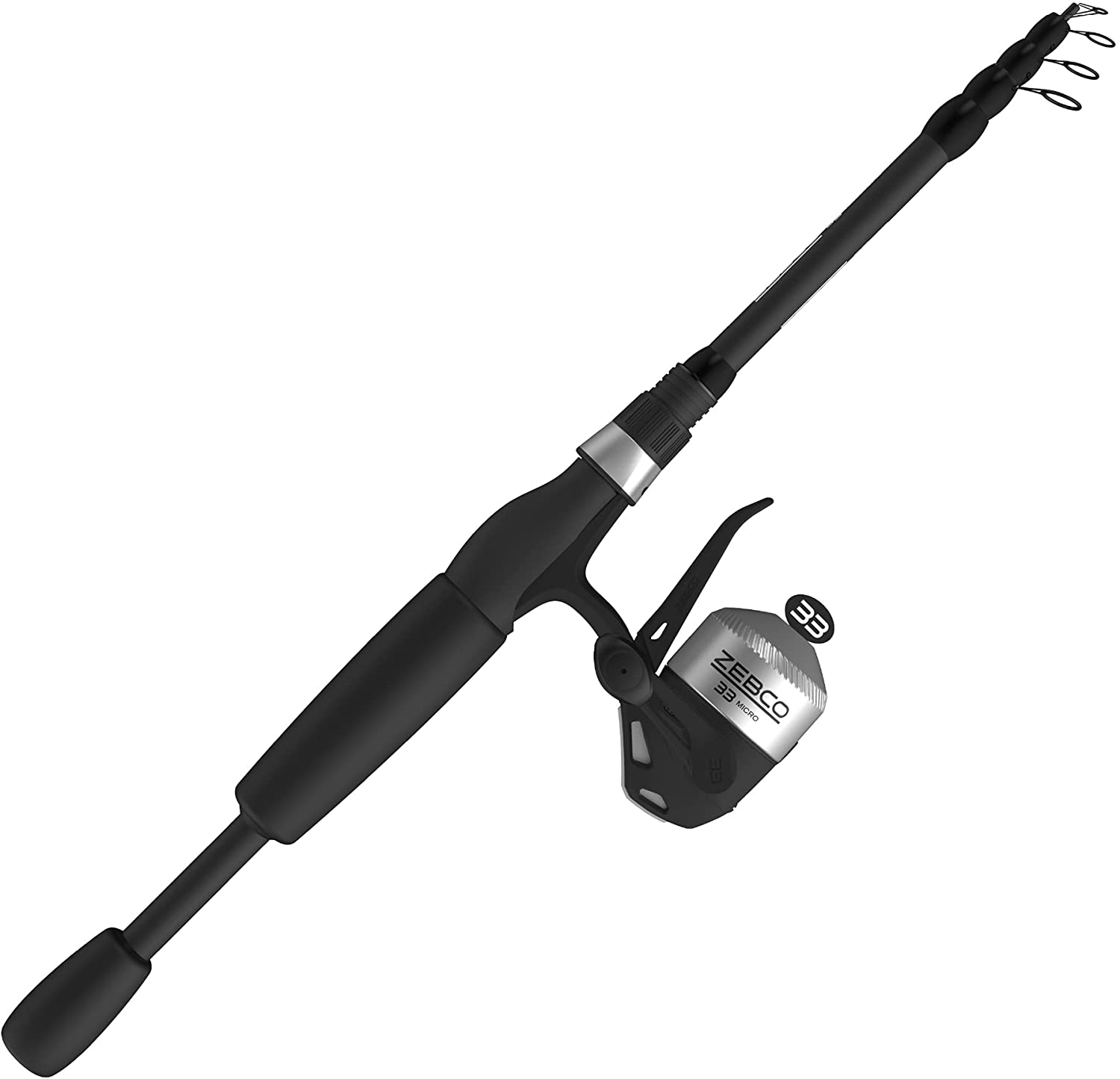 Zebco 33 Spinning Reel and Telescopic Fishing Rod Combo