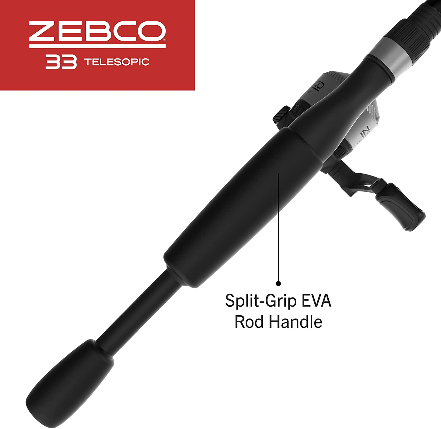 Zebco 33 Spinning Reel and Telescopic Fishing Rod Combo