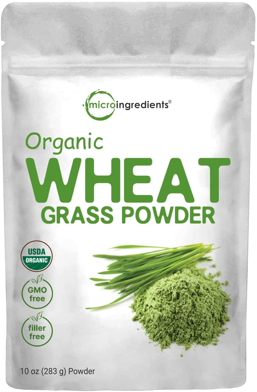 Sustainably US Grown, Organic Wheat Grass Powder (100% Whole-Leaf), 10 Ounce (94 Serving), Rich in Immune Vitamins, Fibers and Minerals, Support Digestion Function, Vegan Friendly