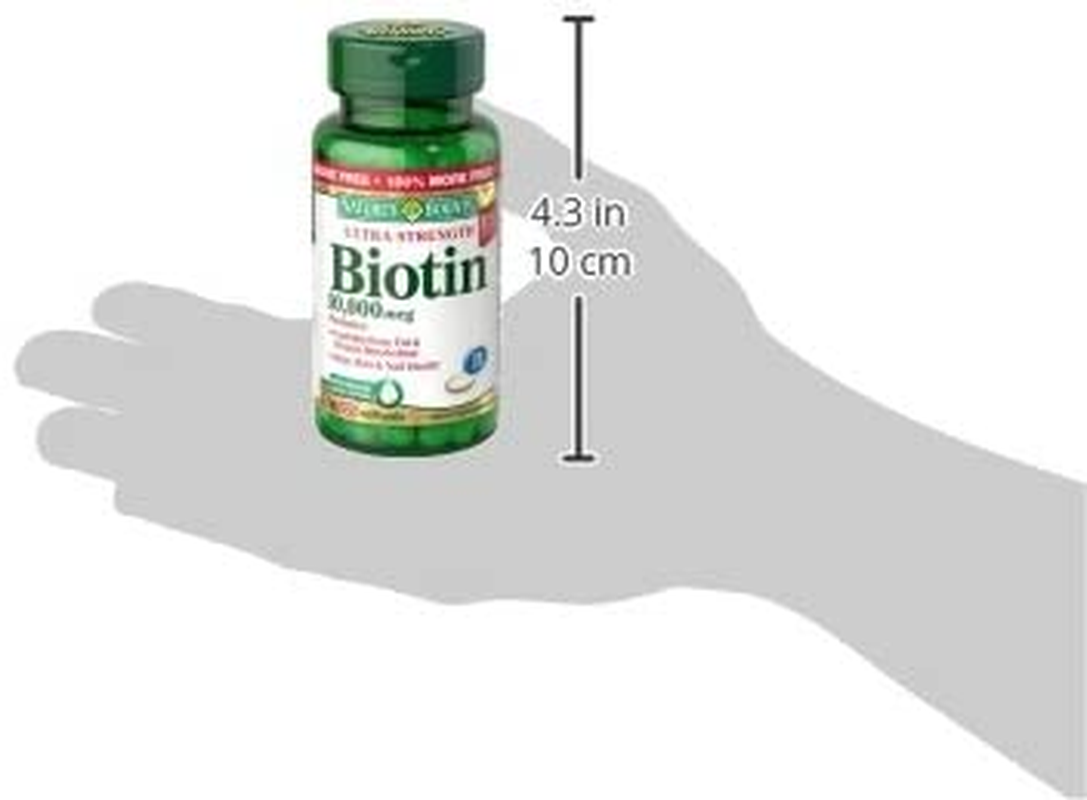 Nature’S Bounty Biotin, Supports Healthy Hair, Skin and Nails, 10000 Mcg, Rapid Release Softgels, 120 Ct