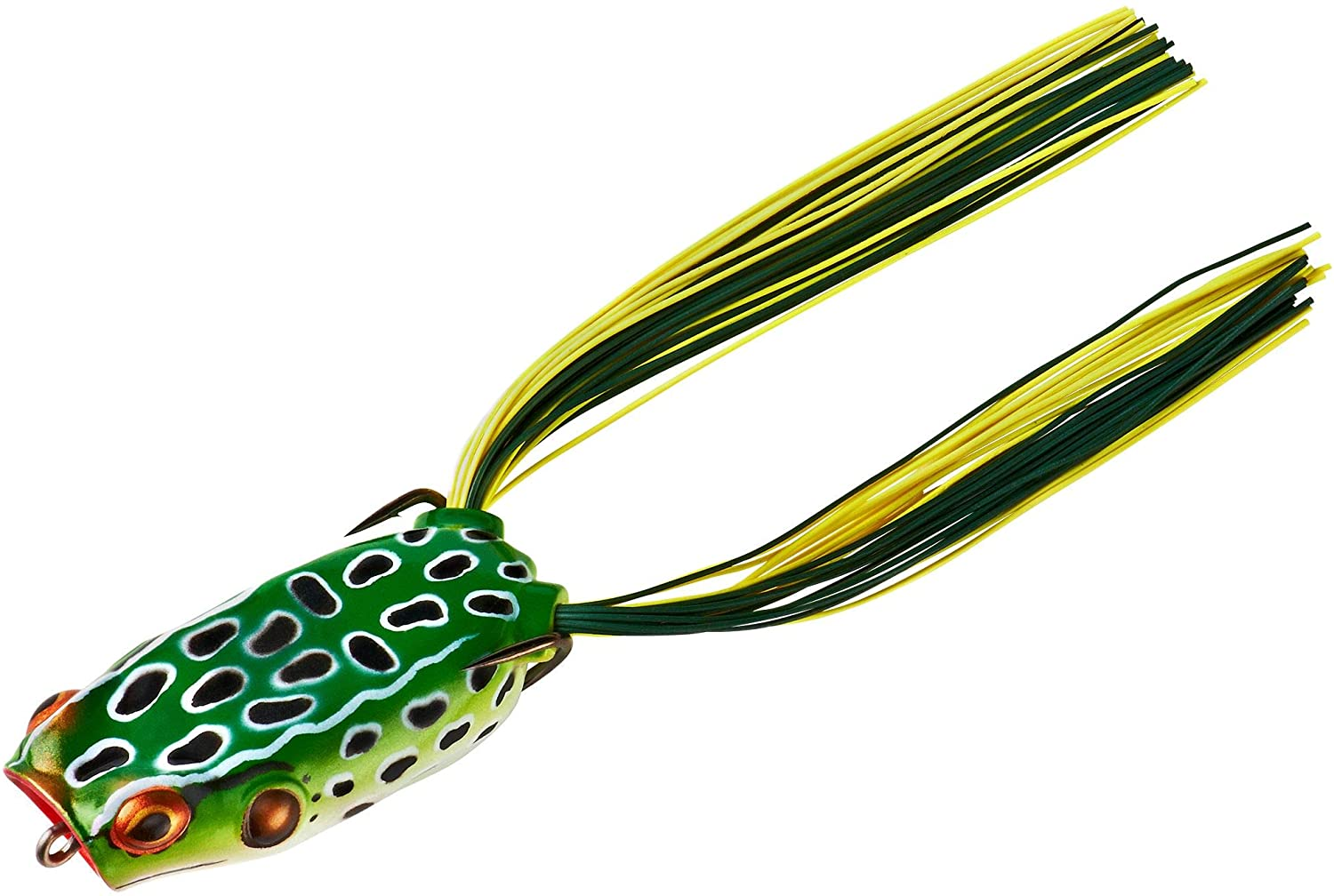 BOOYAH Poppin' Pad Crasher Topwater Bass Fishing Hollow Body Frog Lure with Weedless Hooks