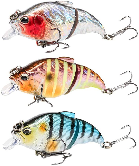 JOHNCOO Double Jointed Swimbaits Vibration Hard Lures Artificial Baits for Bass Trout Walleye Fishing