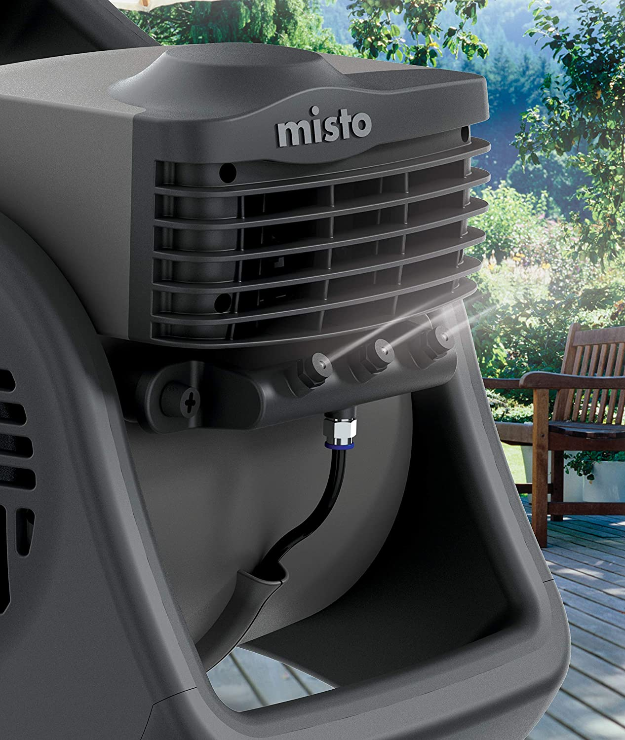 Lasko 7050 Misto Outdoor Misting Fan - Features Cooling Misters, Ideal for Camping, Patios, Picnics, & More