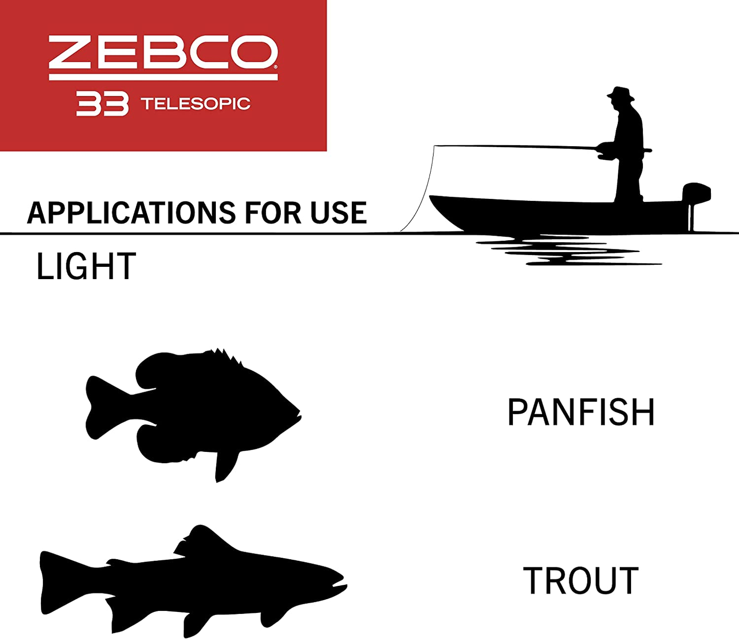 Zebco 33 Spinning Reel and Telescopic Fishing Rod Combo