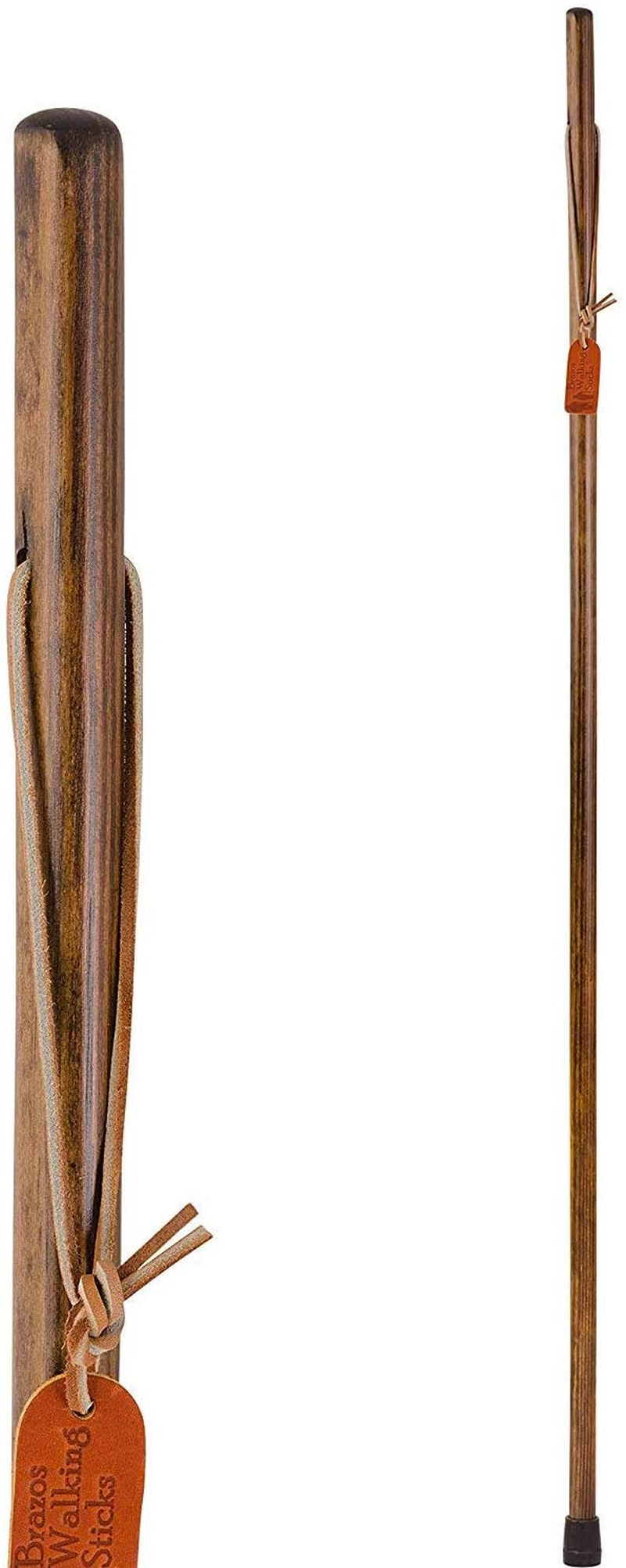 Brazos Straight Pine Wood Walking Stick, Handcrafted Wooden Staff, Hiking Stick for Men and Women, Trekking Pole, Wooden Walking Stick, Made in the USA, 48 Inches, Brown, 4 Foot