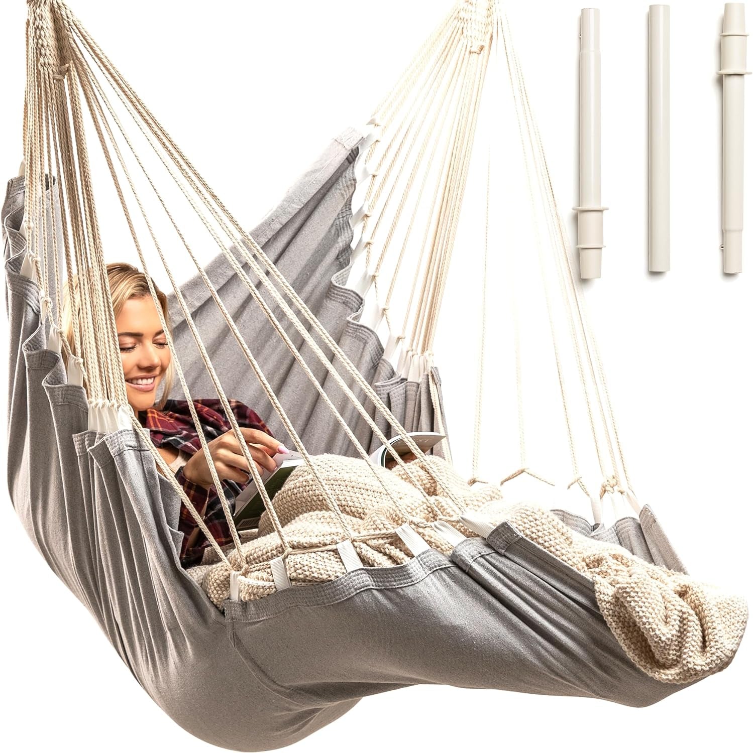 Hanging Hammock Chair Swing - Ceiling Hanging Chair for Bedroom - Hammock Swing Chair Indoor, Hammock Chair Outdoor, Hanging Chair Indoor, Swing Chair for Bedroom, Room Swing, Swinging Chair Hammock