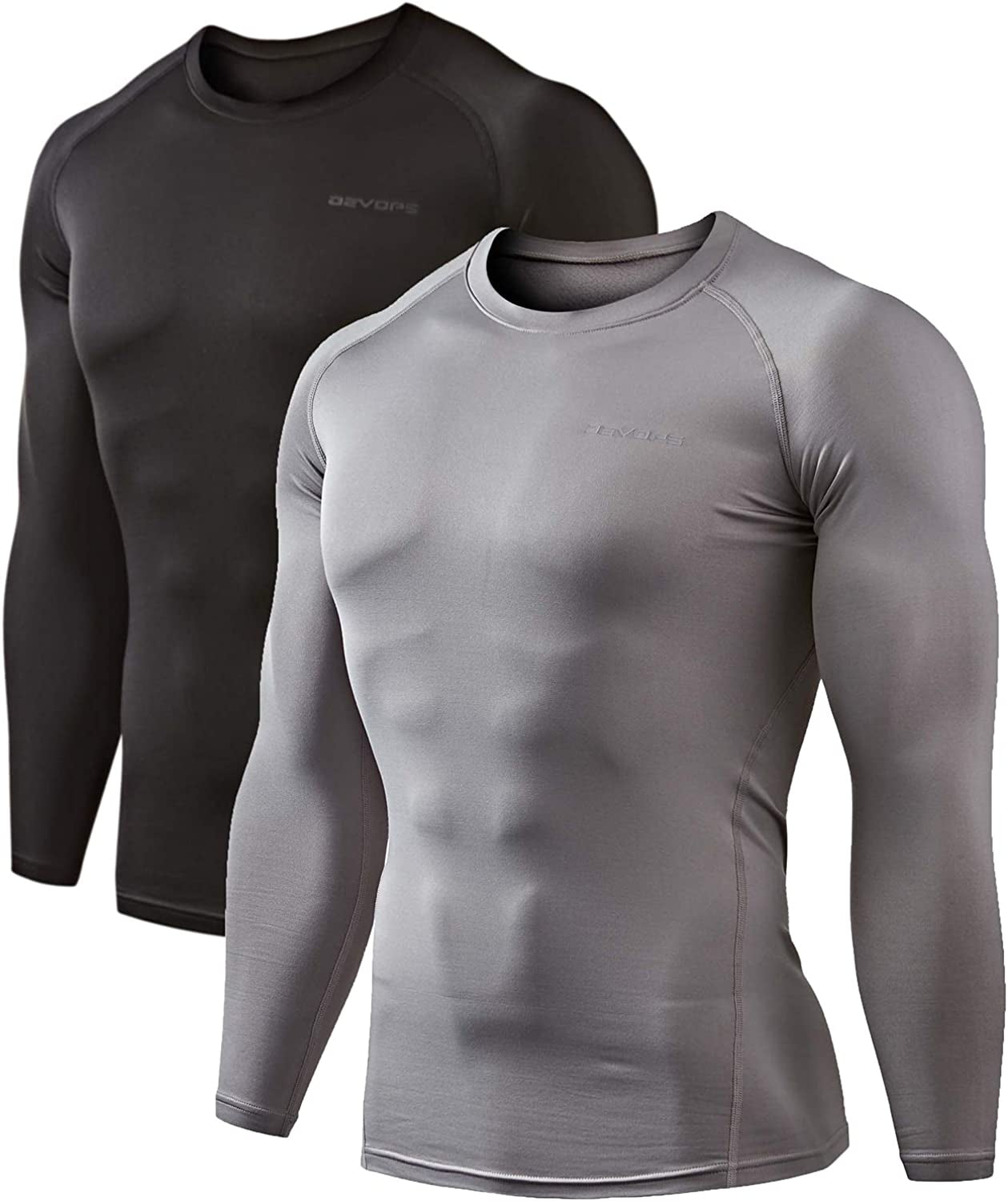 2 Pack Men'S Thermal Long Sleeve Compression Shirts