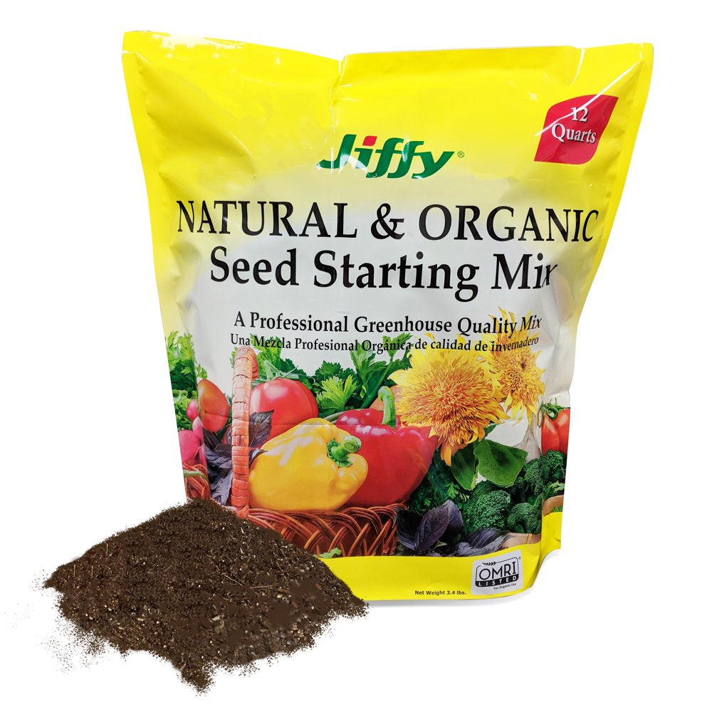 Jiffy Natural & Organic Seed Starter Mix, 12 QT