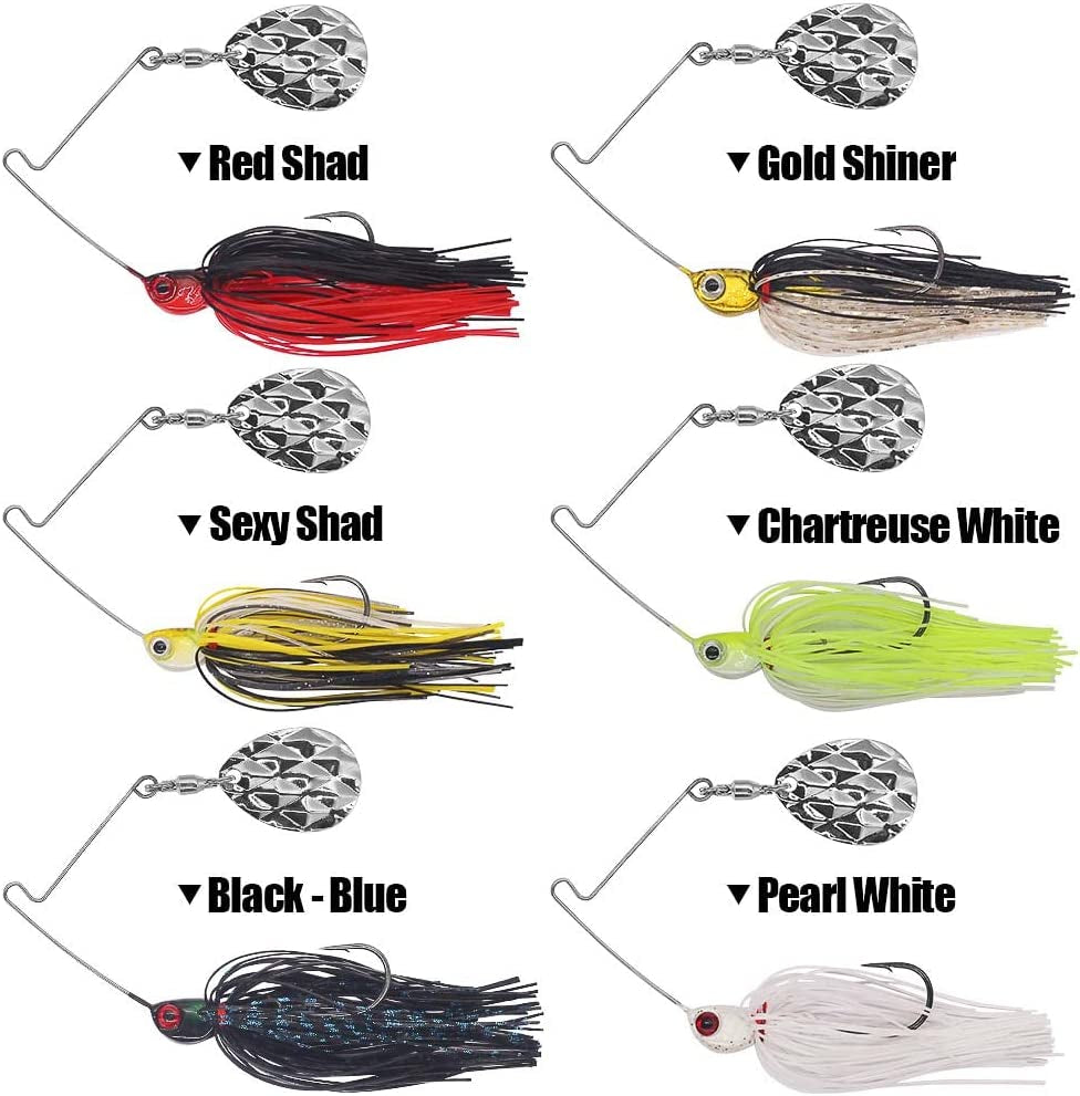 Mini-Spinner-Baits-For-Bass-Fishing-Lures-Colorado-Spinnerbait-Top-Water-Fishing-Lures-Micro-Spinner-Smallmouth-Bass-Lure Small Water Hard Baits Pan Fish Bait Crappie Lures Sets 1/8Oz